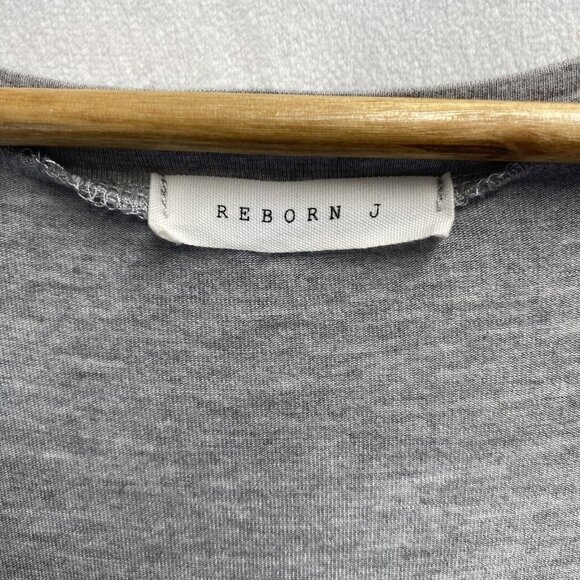 Reborn J V-Neck Short Sleeve Maxi Slit Dress Women Large Gray Side Pockets Used - Picture 8 of 16